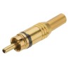 RS PRO Gold Black Straight Cable RCA Plug, Gold Plated Contacts, 50V, 5A Current 110-3784