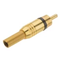 RS PRO Gold Black Straight Cable RCA Plug, Gold Plated Contacts, 50V, 5A Current 110-3784