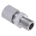 RS PRO Stainless Steel Compression Fitting for Thermocouple or PRT Probe, BSPP Parallel Thread, RoHS Compliant 110-4476