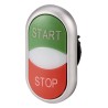 Eaton RMQ Titan M22 Series Green, Red Momentary Push Button Switch, 22 mm Cutout, IP66 216702 M22-DDL-GR-GB1/GB0