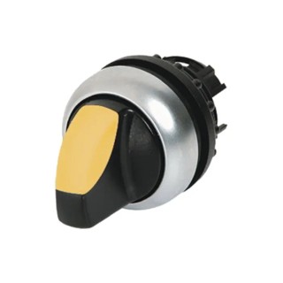 Eaton M22 Series 2 Position Illuminated Selector Switch Head, 23 mm Cutout, Yellow Handle, IP66 216829 M22-WRLK-Y