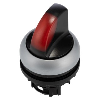 Eaton RMQ-Titan Series 2 Position Illuminated Selector Switch Head 23 mm Cutout Diameter Red Handle IP66 216825 M22-WRLK-R