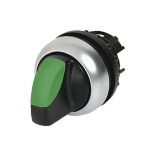 Eaton M22 Series 2 Position Illuminated Selector Switch Head 23 mm Cutout, Green Handle, IP66 216816 M22-WLK-G