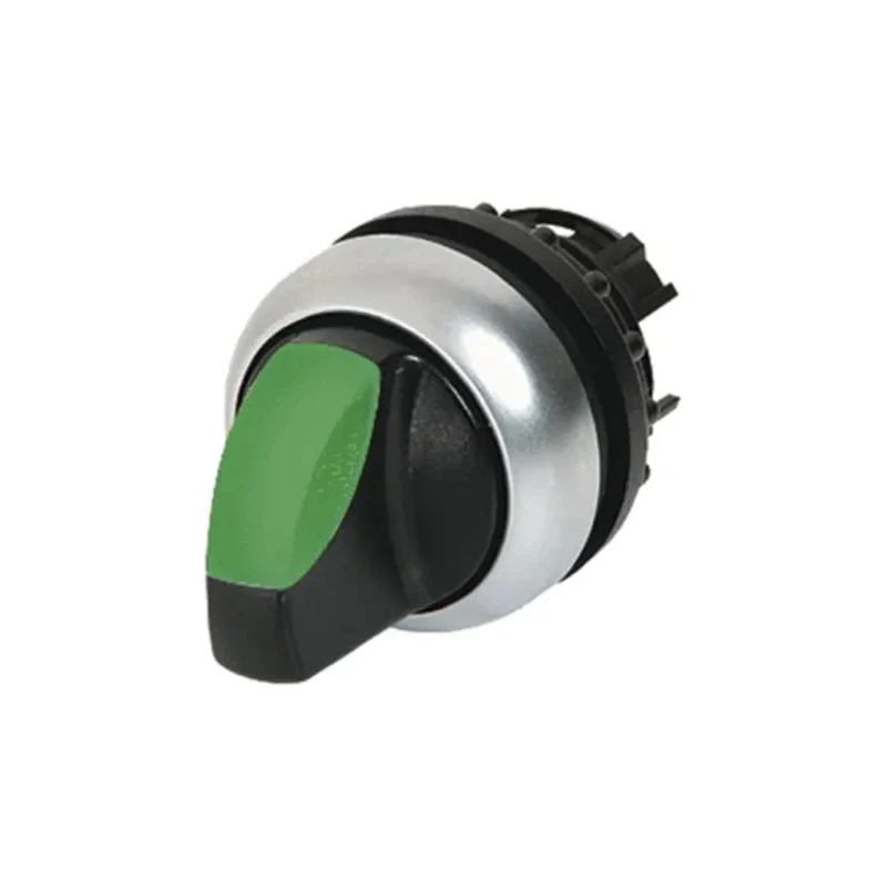 Eaton M22 Series 2 Position Illuminated Selector Switch Head 23 mm Cutout, Green Handle, IP66 216816 M22-WLK-G