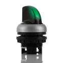 Eaton RMQ-Titan Series 2 Position Illuminated Selector Switch Head, 23 mm Cutout, Green Handle, IP66 216827 M22-WRLK-G