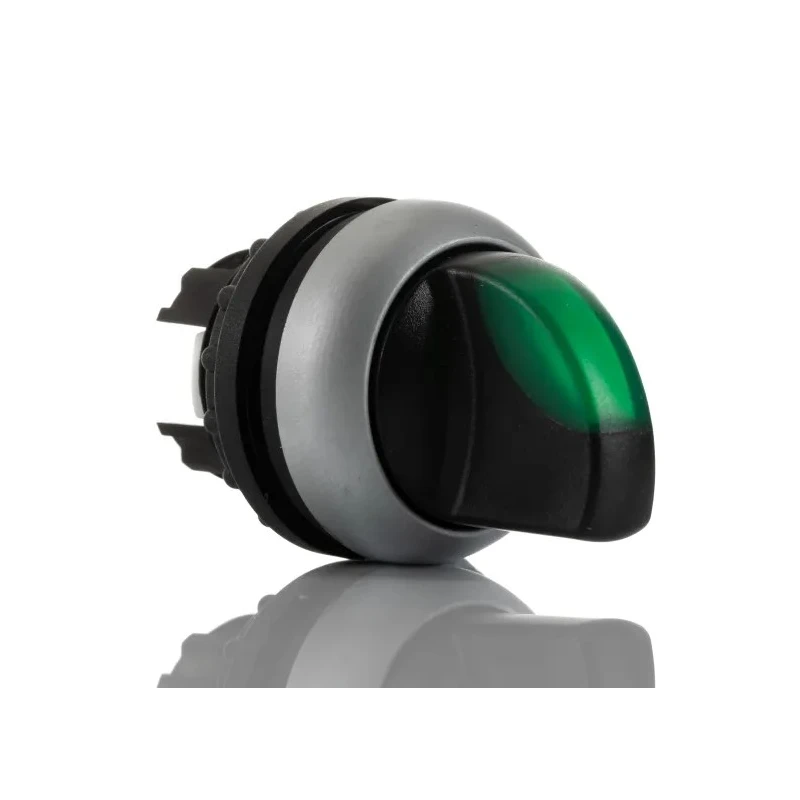 Eaton RMQ-Titan Series 2 Position Illuminated Selector Switch Head, 23 mm Cutout, Green Handle, IP66 216827 M22-WRLK-G
