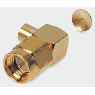 Radiall SMA-COM Series Coaxial Connector Cable Male SMA, 50 Ω, Right Angle Body Solder R124154003W