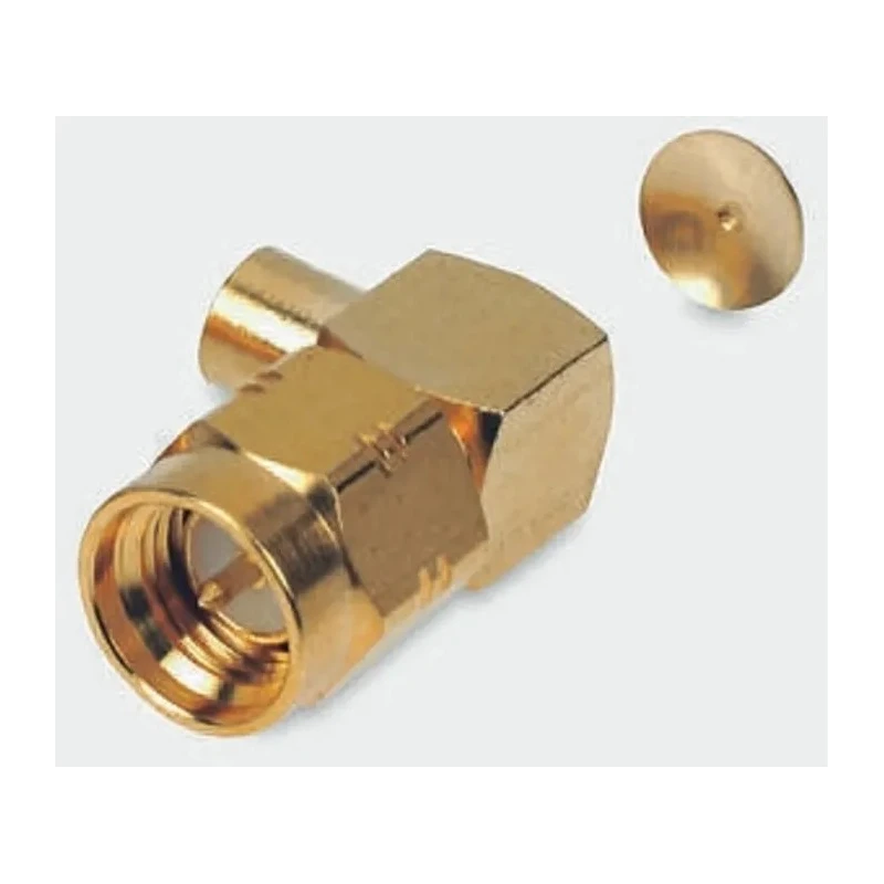 Radiall SMA-COM Series Coaxial Connector Cable Male SMA, 50 Ω, Right Angle Body Solder R124154003W
