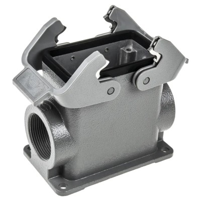 HARTING Han B Range Heavy Duty Power Connector Housing 2 Lever Surface Mount Die Cast Aluminium IP65 10B 19300100272