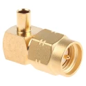 Radiall SMA-COM Series Coaxial Connector Cable Male SMA, 50Ω, Right Angle Body, Solder Termination R124153003W