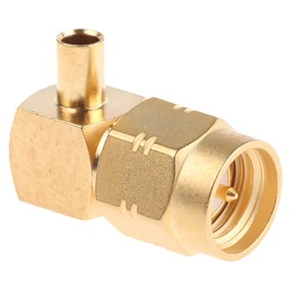 Radiall SMA-COM Series Coaxial Connector Cable Male SMA, 50Ω, Right Angle Body, Solder Termination R124153003W