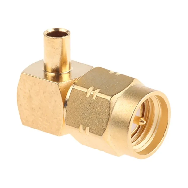 Radiall SMA-COM Series Coaxial Connector Cable Male SMA, 50Ω, Right Angle Body, Solder Termination R124153003W