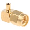 Radiall SMA-COM Series Coaxial Connector Cable Male SMA, 50Ω, Right Angle Body, Solder Termination R124153003W