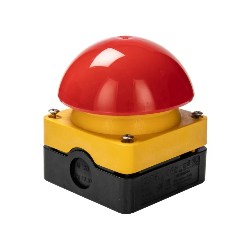 Eaton FAK Series Maintained Push Button Complete Unit Surface Mount 0mm Cutout SPST IP69K IP67 229747 FAK-R/V/KC01/IY