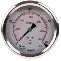 WIKA 100 mm 1/2 in Threaded Stainless Steel Case Pressure Gauge 400 bar 7656102