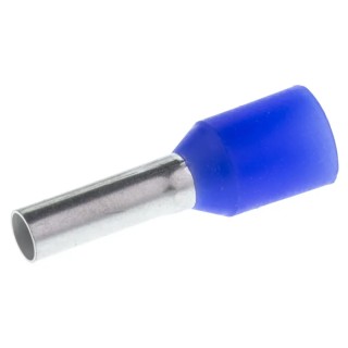 Weidmüller Insulated Crimp Bootlace Ferrule 8 mm Pin Length 2.2 mm Pin Diameter Blue to 14 AWG Wire Size 9019160000