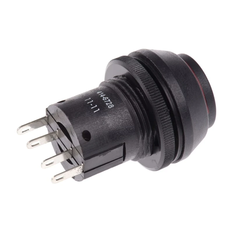 ITW Switches 76-97 Series Latching Push Button Switch Panel Mount SPDT IP67 22 mm Cutout 250 V ac 10A 76-9712/439088B