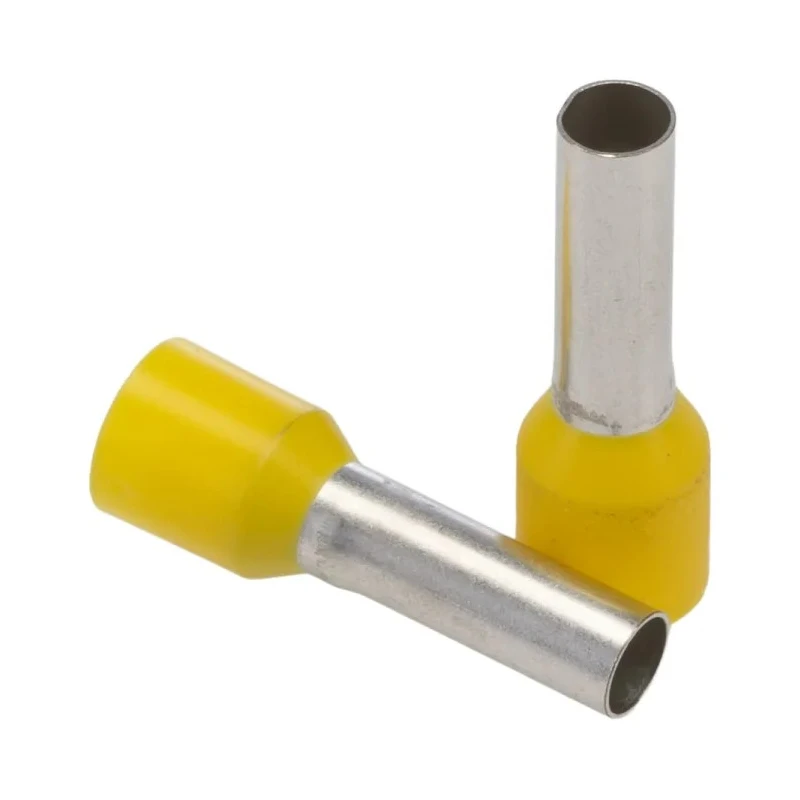 Weidmüller Insulated Crimp Bootlace Ferrule, 12 mm Pin Length, 3.5 mm Pin Diameter, Yellow for 10 AWG Wire Size 9019220000