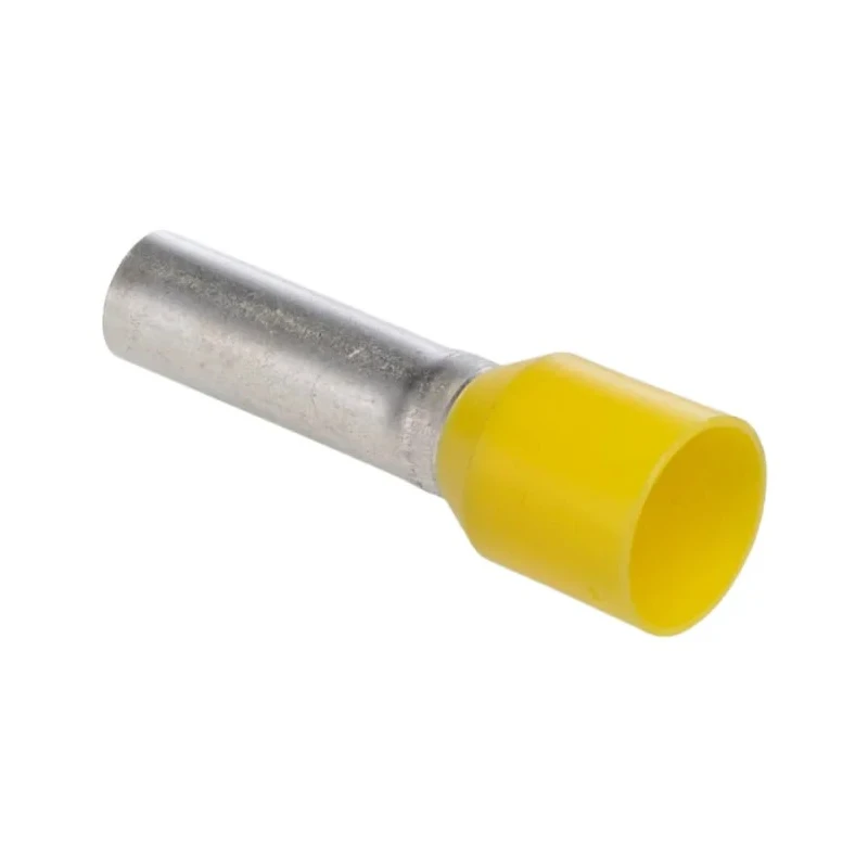 Weidmüller Insulated Crimp Bootlace Ferrule, 12 mm Pin Length, 3.5 mm Pin Diameter, Yellow for 10 AWG Wire Size 9019220000