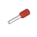 Weidmüller Insulated Crimp Bootlace Ferrule 1.4 mm Pin Diameter, 8 mm Pin Length, Polypropylene, Red, 17 AWG, 9019080000
