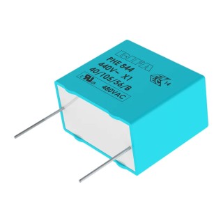 KEMET Film Capacitor X1, ±20 % Tolerance, 680 nF Capacitance, 440V AC Rated Voltage, Through Hole Mount PHE844
