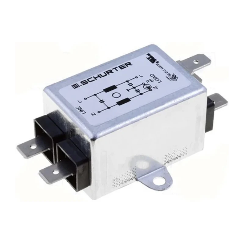 Schurter Panel Mount RFI Filter 1 A 250V AC 60Hz Solder Tab 1 Phase FMW2