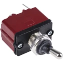 APEM Panel Mount Toggle Switch, On-Off, DPST, Tab Terminal, 28 V dc/ac, 12A, Brass Actuator, IP67, 3600NF Series 3641NF/2