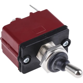 APEM Panel Mount Toggle Switch, On-Off, DPST, Tab Terminal, 28 V dc/ac, 12A, Brass Actuator, IP67, 3600NF Series 3641NF/2