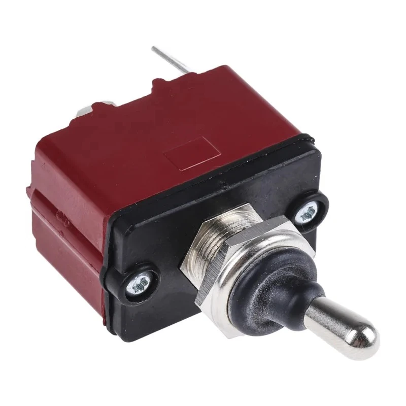 APEM Panel Mount Toggle Switch, On-Off, DPST, Tab Terminal, 28 V dc/ac, 12A, Brass Actuator, IP67, 3600NF Series 3641NF/2