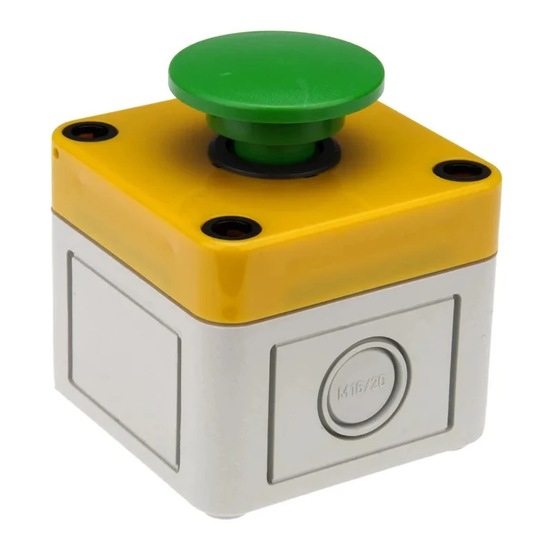APEM A01 Series Momentary Emergency Stop Push Button Surface Mount 16 mm Cutout IP65 A01MMESP3+52B+FM2+PEA01