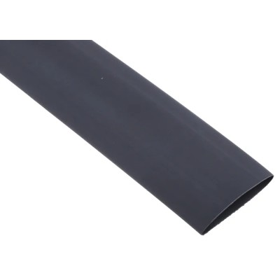 RS PRO Heat Shrink Tubing Black Polyolefin 25.4 mm Sleeve Diameter x 300mm Length, 2:1 Ratio Model 417-7306