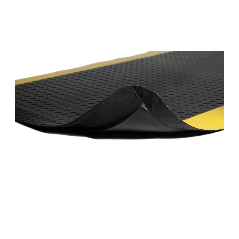 Coba Europe Individual Vinyl Anti-Fatigue Mat 900mm x 1.5 m x 15 mm, Yellow, Black SD010702