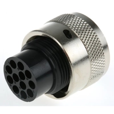 ITT Cannon Circular Connector 12 Contacts Cable Standard Plug Male IP65 Trident Ringlock Series 192922-1270 / TR1412PMS1NB
