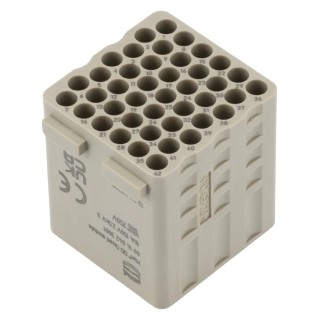 HARTING Heavy Duty Power Connector Module, 10A Current Rating, HAN Modular Series Male, 42 Contacts, 150V, Cable 09140423001