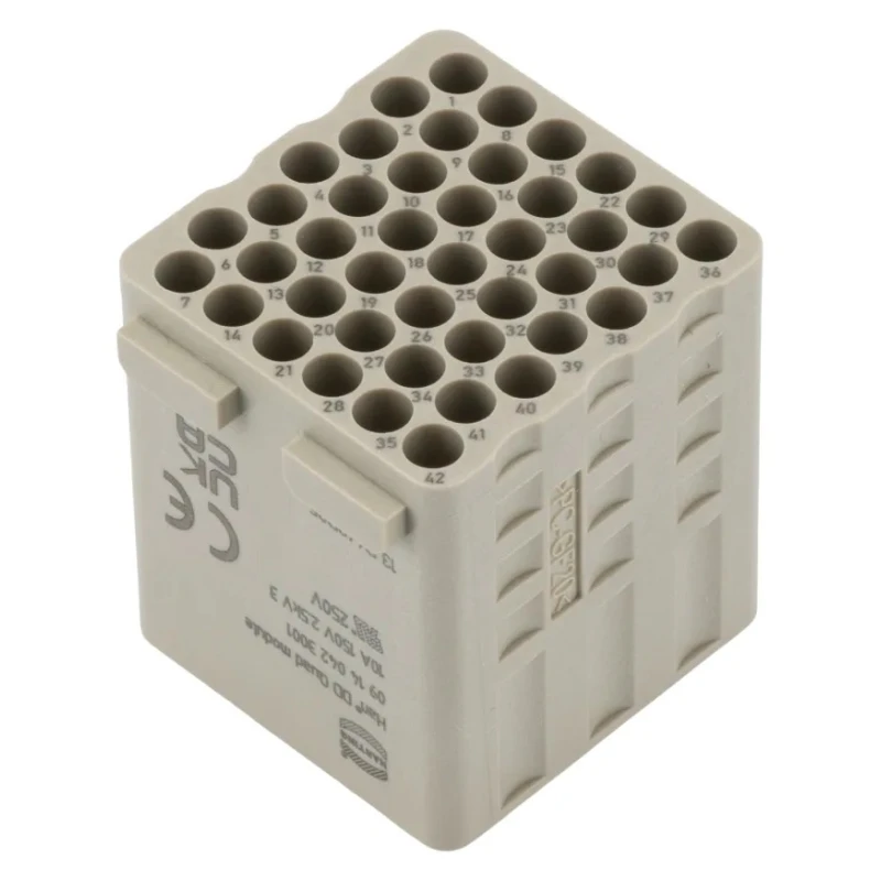 HARTING Heavy Duty Power Connector Module, 10A Current Rating, HAN Modular Series Male, 42 Contacts, 150V, Cable 09140423001