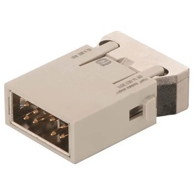 HARTING Heavy Duty Power Connector Module 10A 50V HAN Modular Series Male 4 Contacts 09140083021