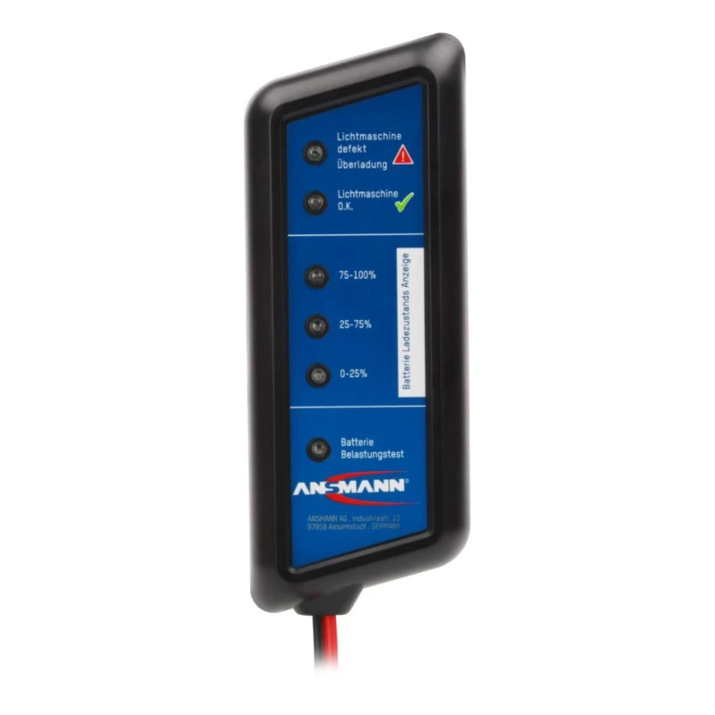 Ansmann Car Battery Tester for Lead Acid Batteries, 12V Diagnostic Tool 4000002