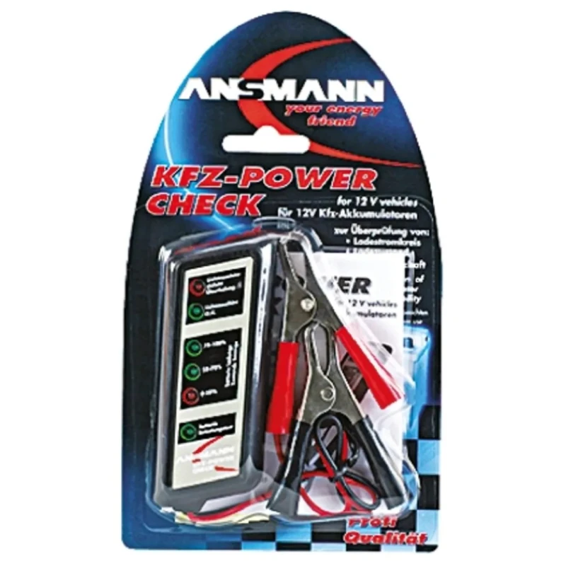 Ansmann Car Battery Tester for Lead Acid Batteries, 12V Diagnostic Tool 4000002