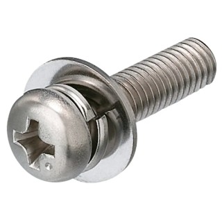 Yahata Neji Stainless Steel Hex Socket Cap Head Sems Screw with Plain Washer 8mm Length M5X8
