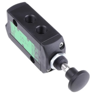 EMERSON ? ASCO EMERSON ASCO Push Button Pneumatic Manual Control Valve 551 Series 1/4 in, 3/2 Function, Aluminium 55102083