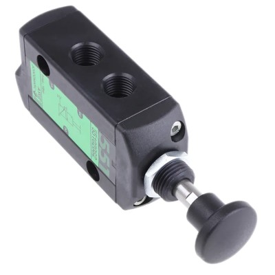 EMERSON ? ASCO EMERSON ASCO Push Button Pneumatic Manual Control Valve 551 Series 1/4 in, 3/2 Function, Aluminium 55102083