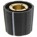 Sifam Black Nylon Potentiometer Knob 15.5 mm Diameter 14.3 mm Height for 6.35 mm Circular Shaft S151 250BK