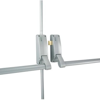 Briton Fire Door Push Bar Panic Bolt 2 Point Locking Euro Cylinder Lever Handle Compatible Double Metal Doors 54-55mm 377SE