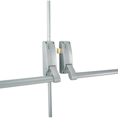 Briton Fire Door Push Bar Panic Bolt 2 Point Locking Euro Cylinder Lever Handle Compatible Double Metal Doors 54-55mm 377SE