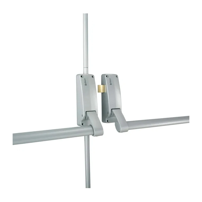 Briton Fire Door Push Bar Panic Bolt 2 Point Locking Euro Cylinder Lever Handle Compatible Double Metal Doors 54-55mm 377SE