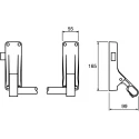 Briton Fire Door Push Bar Steel 1 Point Panic Bolt Euro Cylinder Lock Lever Handle Compatible with Double Doors Metal 378.SE