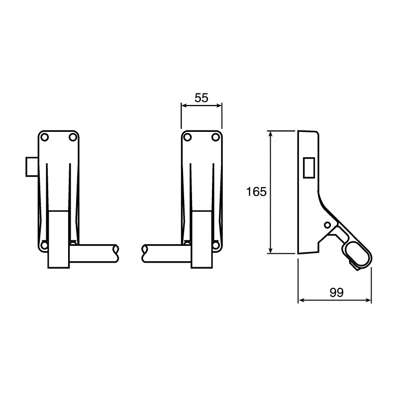 Briton Fire Door Push Bar Steel 1 Point Panic Bolt Euro Cylinder Lock Lever Handle Compatible with Double Doors Metal 378.SE