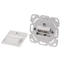 RS PRO 45° Cat5e 2 Way RJ45 Fully Shielded Network Faceplate 60mm Width 49mm Depth 422-6060
