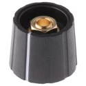 Sifam Black Nylon Potentiometer Knob 21.5 mm Diameter 17.7 mm Height for 6.35 mm Circular Shaft S211 250BK