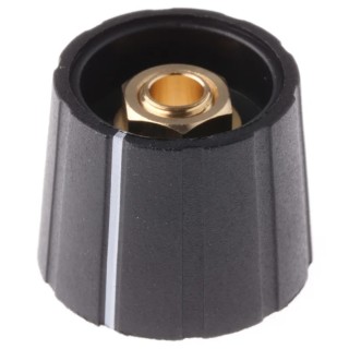 Sifam Black Nylon Potentiometer Knob 21.5 mm Diameter 17.7 mm Height for 6.35 mm Circular Shaft S211 250BK